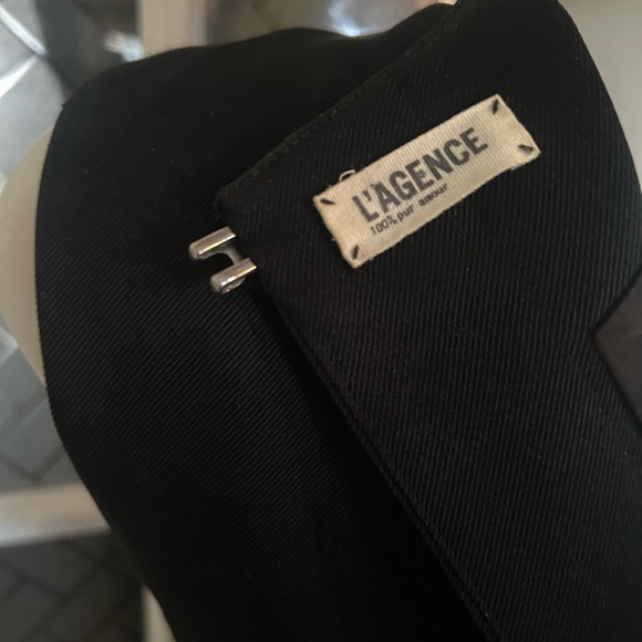 L'AGENCE Trapeze Black Backless A Line Dress Low Cut Keyhole - Picture 11 of 15